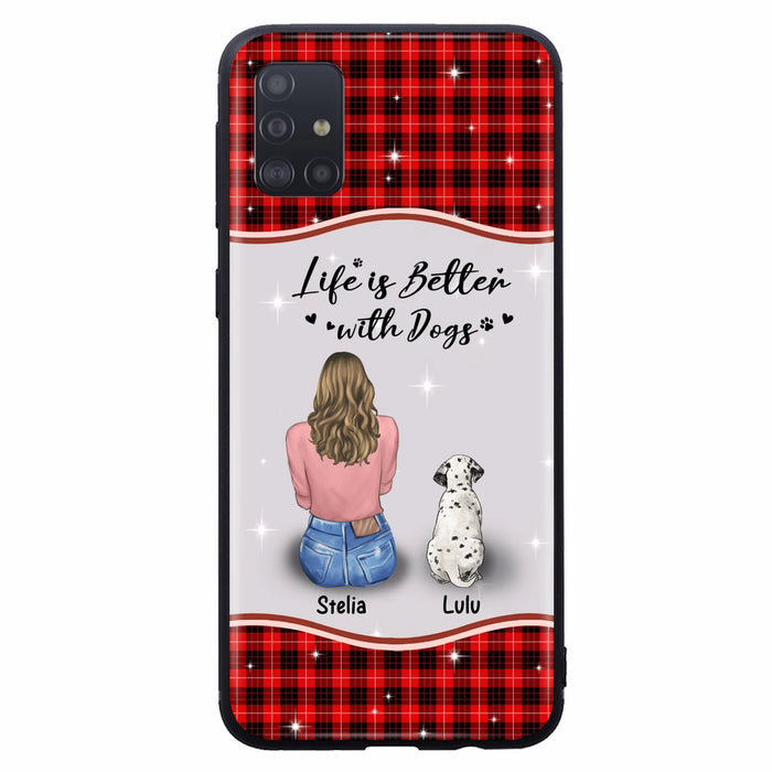 Personalized Dog Mom Phone Case - Up to 5 Dogs - Gift Idea For Dog Owners - Life Is Better With Dogs - Case For iPhone/Samsung