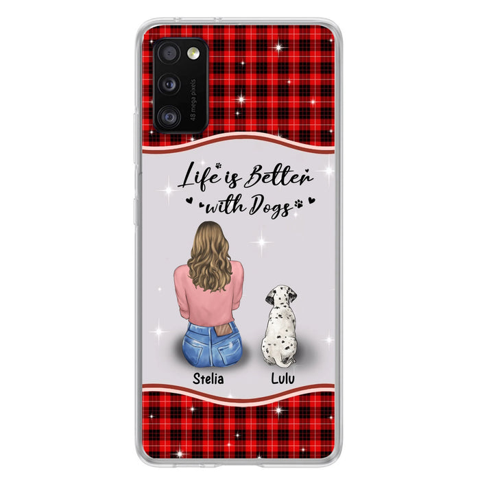 Personalized Dog Mom Phone Case - Up to 5 Dogs - Gift Idea For Dog Owners - Life Is Better With Dogs - Case For iPhone/Samsung