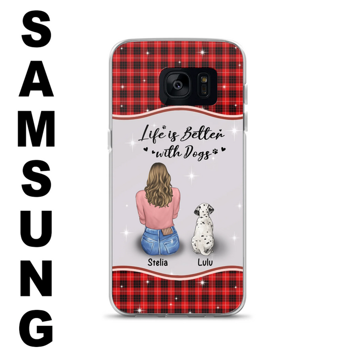 Personalized Dog Mom Phone Case - Up to 5 Dogs - Gift Idea For Dog Owners - Life Is Better With Dogs - Case For iPhone/Samsung