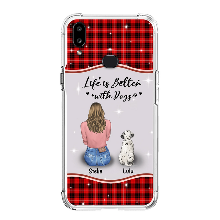 Personalized Dog Mom Phone Case - Up to 5 Dogs - Gift Idea For Dog Owners - Life Is Better With Dogs - Case For iPhone/Samsung