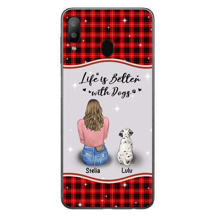 Personalized Dog Mom Phone Case - Up to 5 Dogs - Gift Idea For Dog Owners - Life Is Better With Dogs - Case For iPhone/Samsung