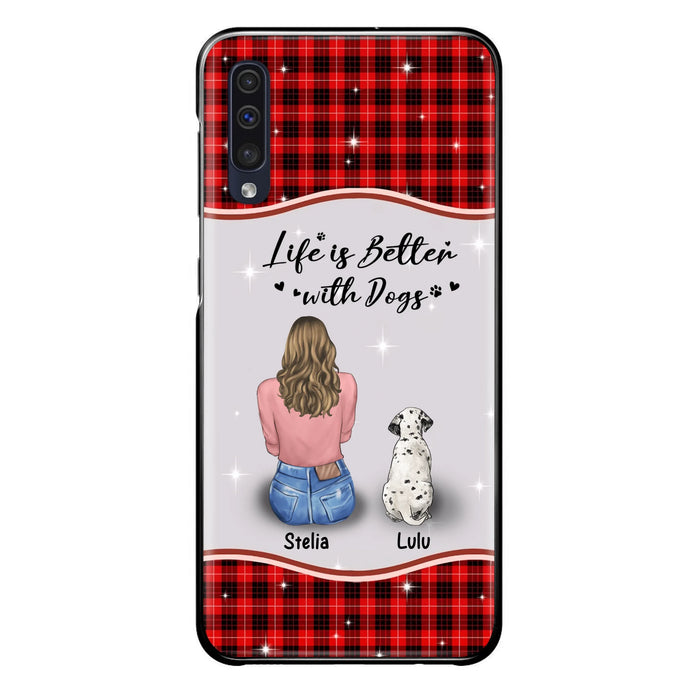 Personalized Dog Mom Phone Case - Up to 5 Dogs - Gift Idea For Dog Owners - Life Is Better With Dogs - Case For iPhone/Samsung
