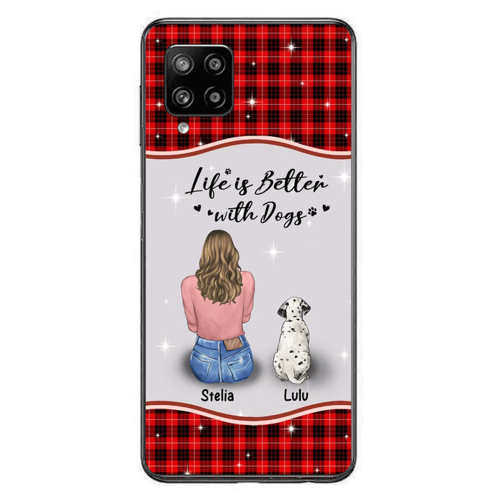 Personalized Dog Mom Phone Case - Up to 5 Dogs - Gift Idea For Dog Owners - Life Is Better With Dogs - Case For iPhone/Samsung