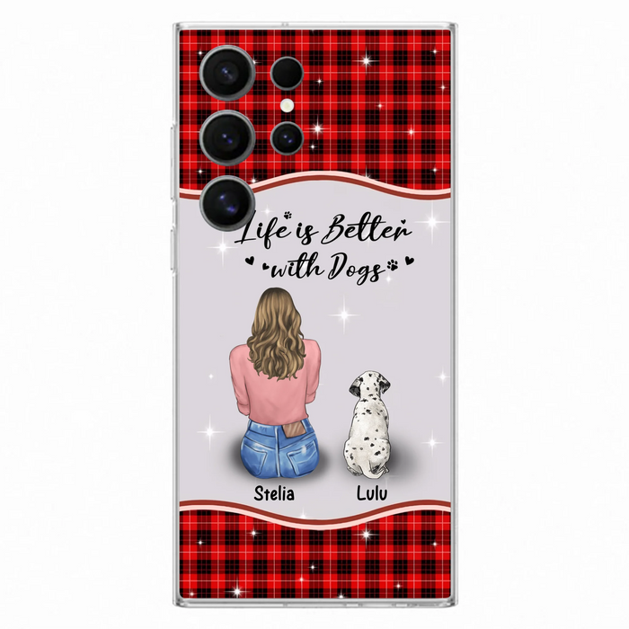 Personalized Dog Mom Phone Case - Up to 5 Dogs - Gift Idea For Dog Owners - Life Is Better With Dogs - Case For iPhone/Samsung