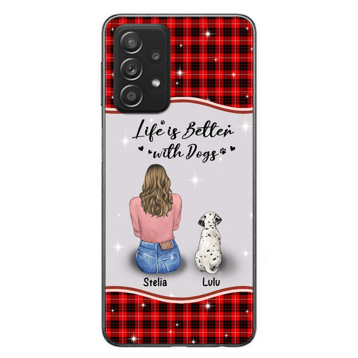 Personalized Dog Mom Phone Case - Up to 5 Dogs - Gift Idea For Dog Owners - Life Is Better With Dogs - Case For iPhone/Samsung
