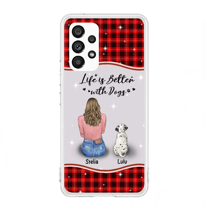Personalized Dog Mom Phone Case - Up to 5 Dogs - Gift Idea For Dog Owners - Life Is Better With Dogs - Case For iPhone/Samsung