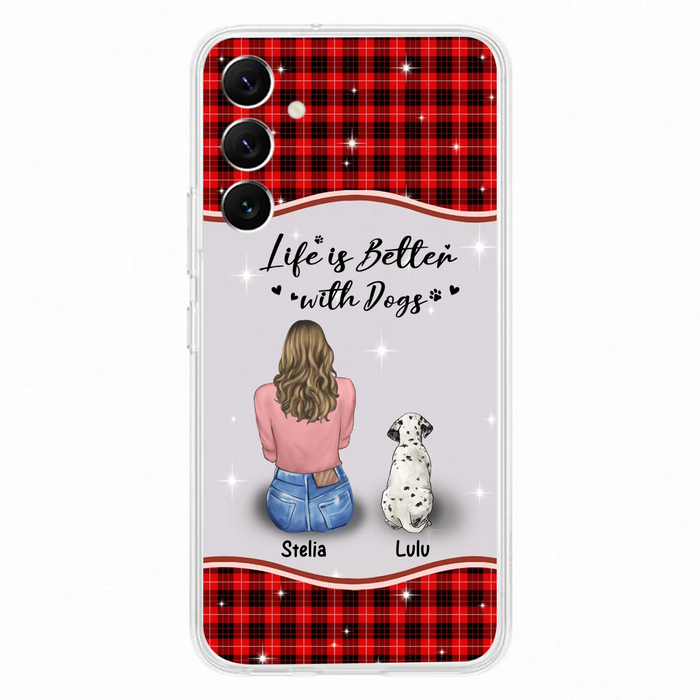 Personalized Dog Mom Phone Case - Up to 5 Dogs - Gift Idea For Dog Owners - Life Is Better With Dogs - Case For iPhone/Samsung