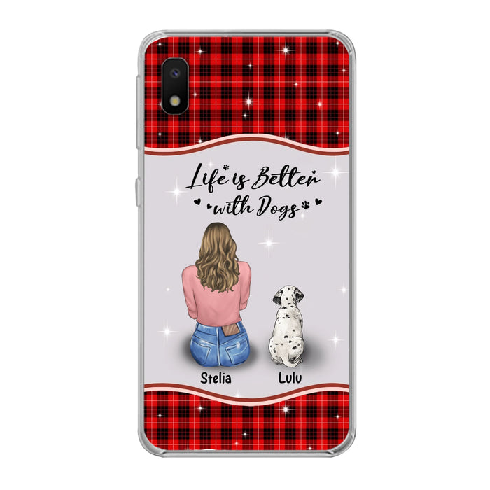 Personalized Dog Mom Phone Case - Up to 5 Dogs - Gift Idea For Dog Owners - Life Is Better With Dogs - Case For iPhone/Samsung