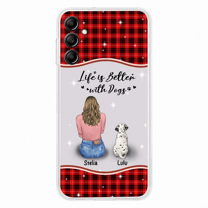 Personalized Dog Mom Phone Case - Up to 5 Dogs - Gift Idea For Dog Owners - Life Is Better With Dogs - Case For iPhone/Samsung