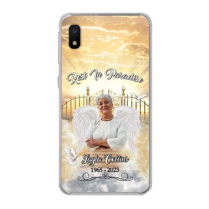 Custom Personalized Rest In Paradise Memorial Phone Case - Upload Photo - Memorial Gift Idea For Family - Case For iPhone And Samsung