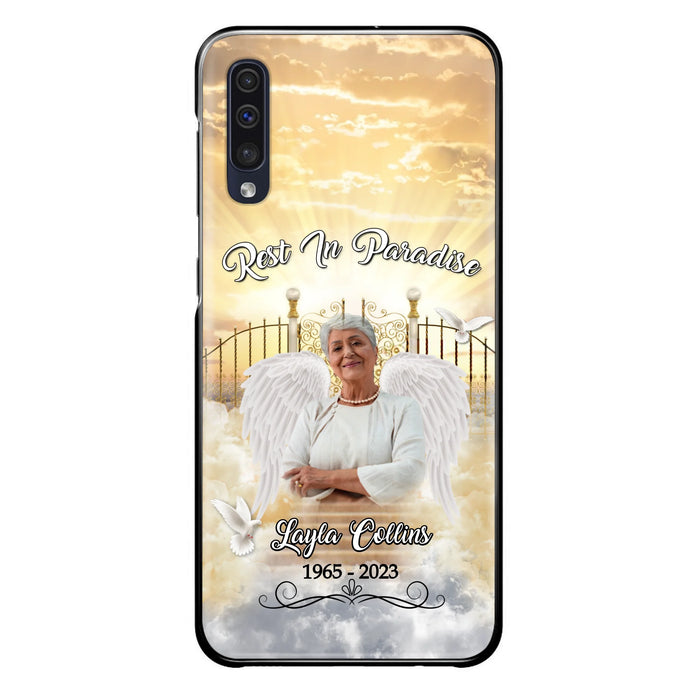 Custom Personalized Rest In Paradise Memorial Phone Case - Upload Photo - Memorial Gift Idea For Family - Case For iPhone And Samsung