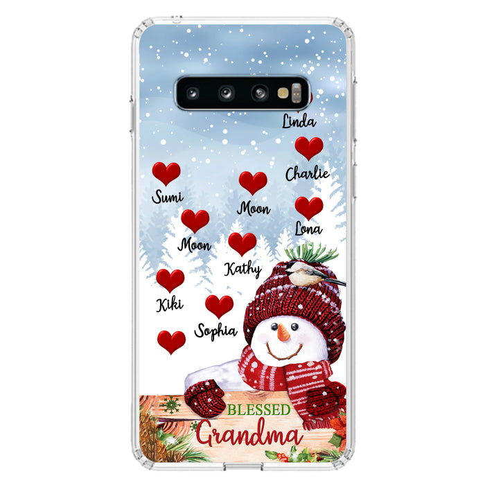 Personalized Snowman Grandma Phone Case - Christmas Gift Idea For Grandma - Up to 10 Kids - Case For iPhone/Samsung - Blessed Grandma