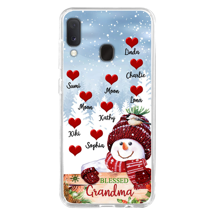 Personalized Snowman Grandma Phone Case - Christmas Gift Idea For Grandma - Up to 10 Kids - Case For iPhone/Samsung - Blessed Grandma