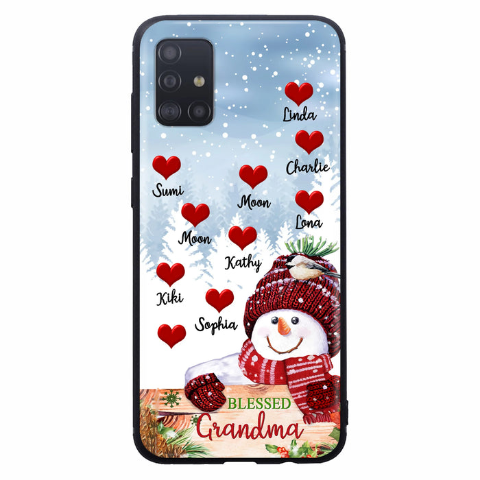 Personalized Snowman Grandma Phone Case - Christmas Gift Idea For Grandma - Up to 10 Kids - Case For iPhone/Samsung - Blessed Grandma