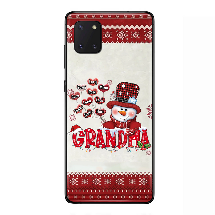 Personalized Snowman Grandma Phone Case - Christmas Gift Idea For Grandma - Up to 10 Kids - Case For iPhone/Samsung