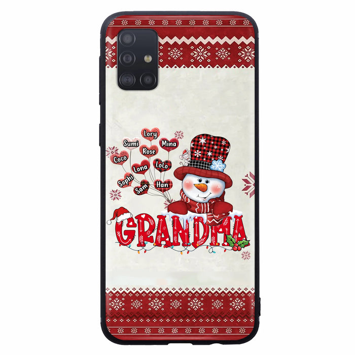 Personalized Snowman Grandma Phone Case - Christmas Gift Idea For Grandma - Up to 10 Kids - Case For iPhone/Samsung