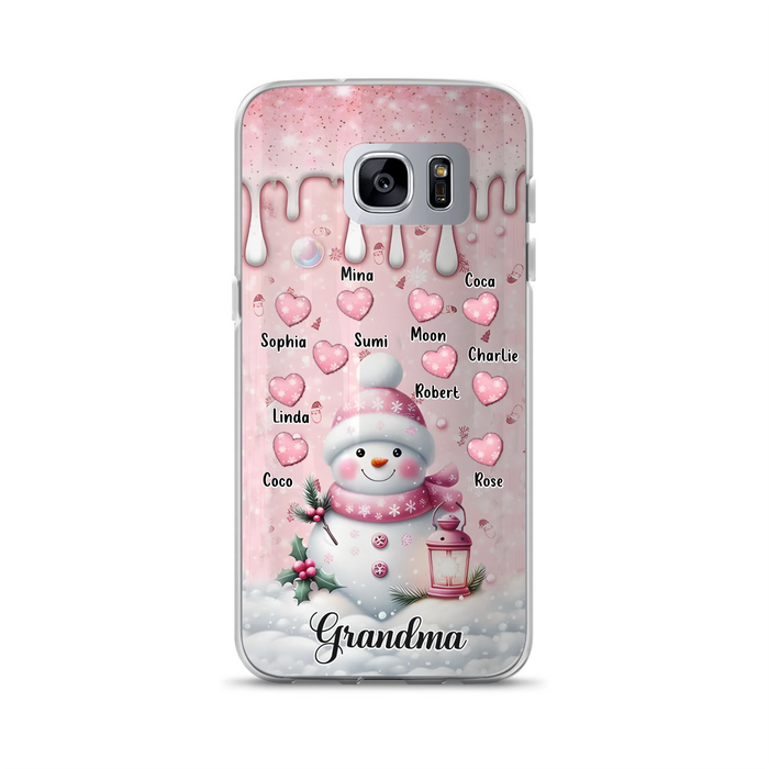 Custom Personalized Snowman Grandma Phone Case - Christmas Gift Idea For Grandma - Up to 10 Kids - Case For iPhone/Samsung - Grandma