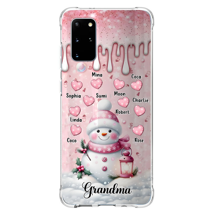 Custom Personalized Snowman Grandma Phone Case - Christmas Gift Idea For Grandma - Up to 10 Kids - Case For iPhone/Samsung - Grandma