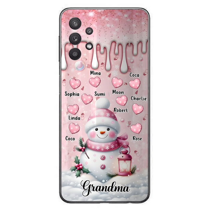 Custom Personalized Snowman Grandma Phone Case - Christmas Gift Idea For Grandma - Up to 10 Kids - Case For iPhone/Samsung - Grandma