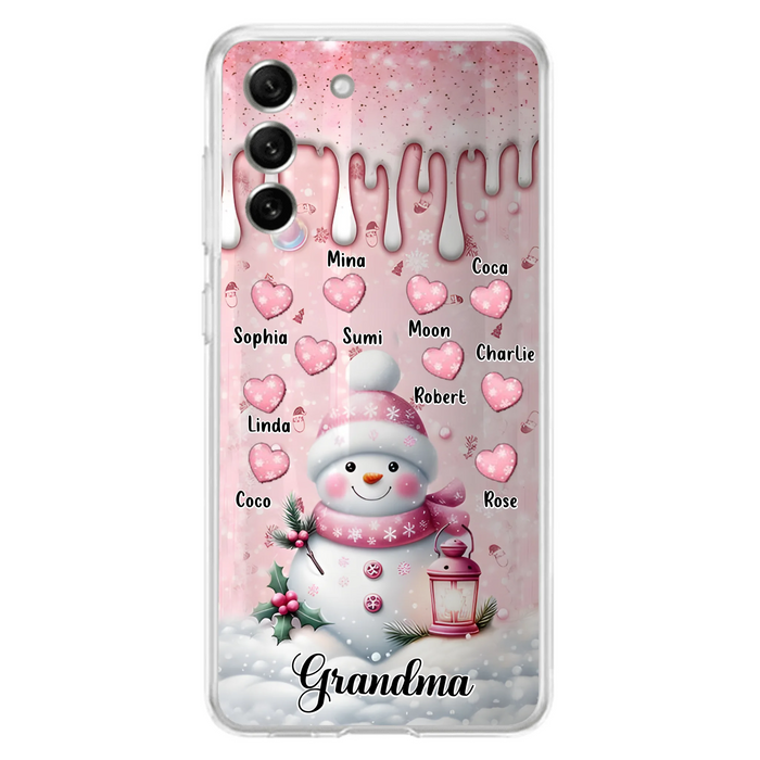 Custom Personalized Snowman Grandma Phone Case - Christmas Gift Idea For Grandma - Up to 10 Kids - Case For iPhone/Samsung - Grandma
