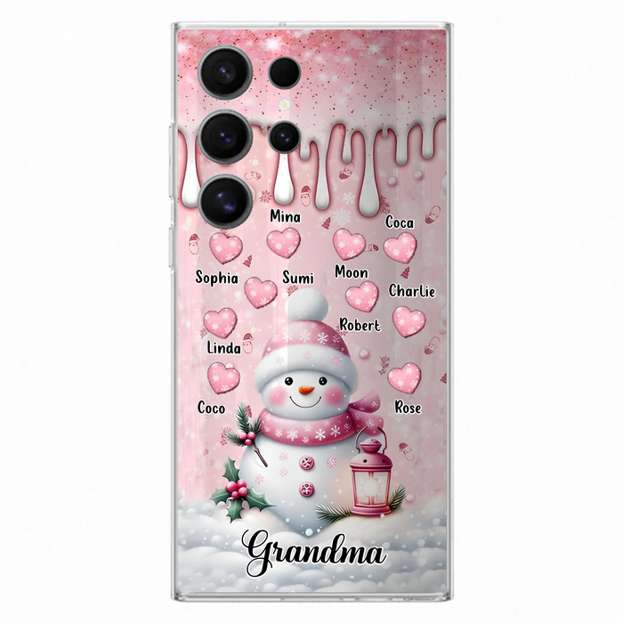 Custom Personalized Snowman Grandma Phone Case - Christmas Gift Idea For Grandma - Up to 10 Kids - Case For iPhone/Samsung - Grandma
