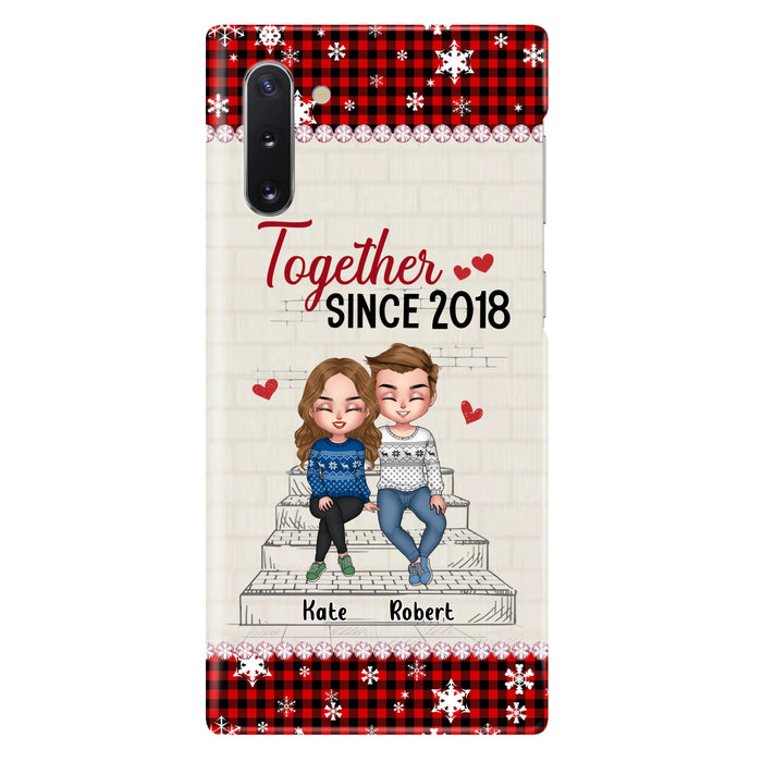 Custom Personalized Christmas Couple Phone Case - Christmas Gift Idea For Couple - Together Since 2018 - Case For iPhone/Samsung