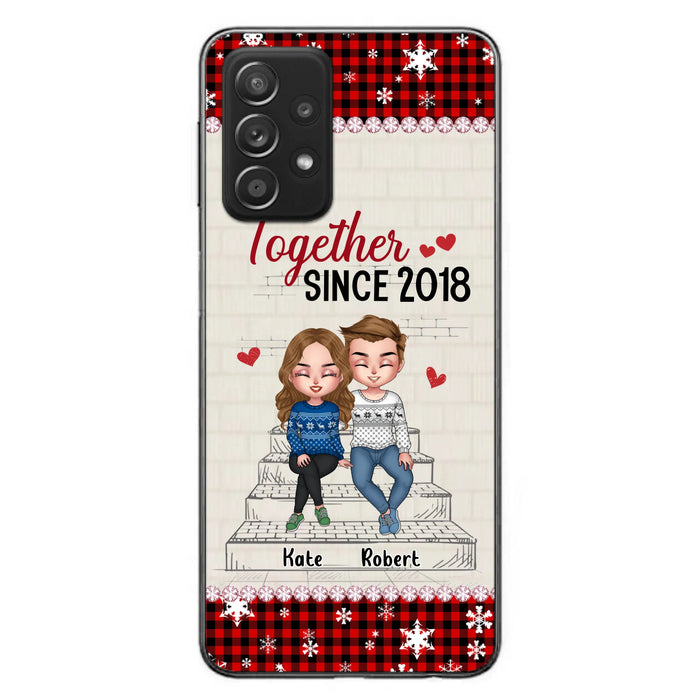 Custom Personalized Christmas Couple Phone Case - Christmas Gift Idea For Couple - Together Since 2018 - Case For iPhone/Samsung