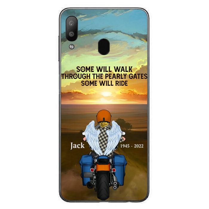 Custom Personalized Memorial Biker Phone Case - Memorial Gift Idea For Father's Day - Some Will Ride - Case For iPhone/Samsung
