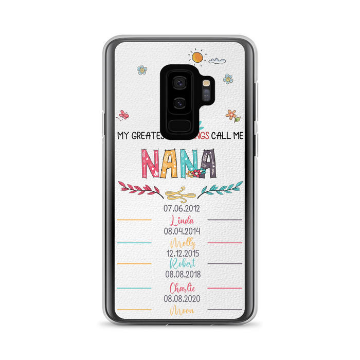 Personalized Grandma Phone Case - Gift Idea For Grandma - Up to 5 Grandkids - My Greatest Blessings Call Me Nana - Case For iPhone/Samsung