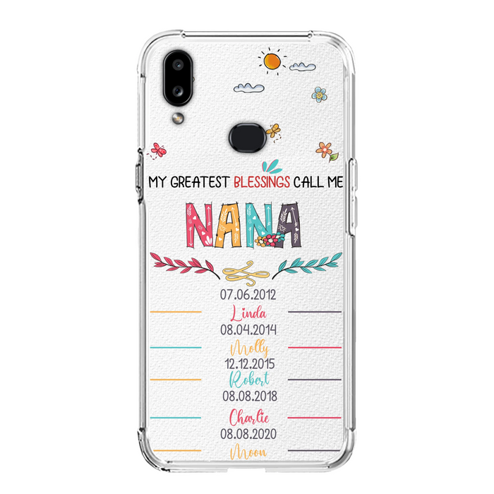 Personalized Grandma Phone Case - Gift Idea For Grandma - Up to 5 Grandkids - My Greatest Blessings Call Me Nana - Case For iPhone/Samsung
