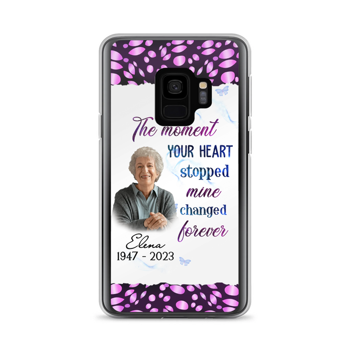 Custom Personalized Memorial Photo Phone Case - Memorial Gift For Family Member - Upload Photo - Case For iPhone/Samsung - The Moment Your Heart Stopped Mine Changed Forever