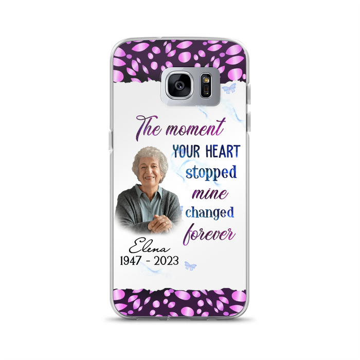 Custom Personalized Memorial Photo Phone Case - Memorial Gift For Family Member - Upload Photo - Case For iPhone/Samsung - The Moment Your Heart Stopped Mine Changed Forever