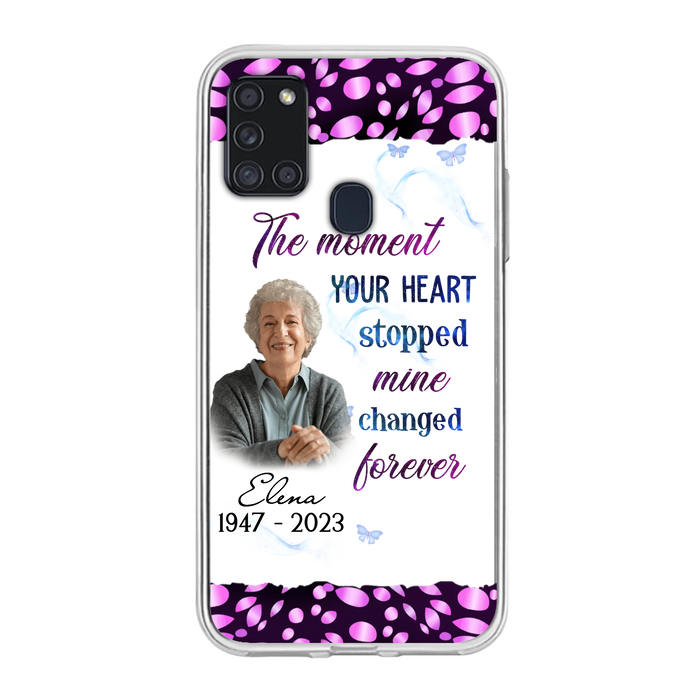 Custom Personalized Memorial Photo Phone Case - Memorial Gift For Family Member - Upload Photo - Case For iPhone/Samsung - The Moment Your Heart Stopped Mine Changed Forever