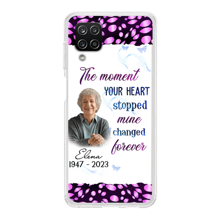 Custom Personalized Memorial Photo Phone Case - Memorial Gift For Family Member - Upload Photo - Case For iPhone/Samsung - The Moment Your Heart Stopped Mine Changed Forever