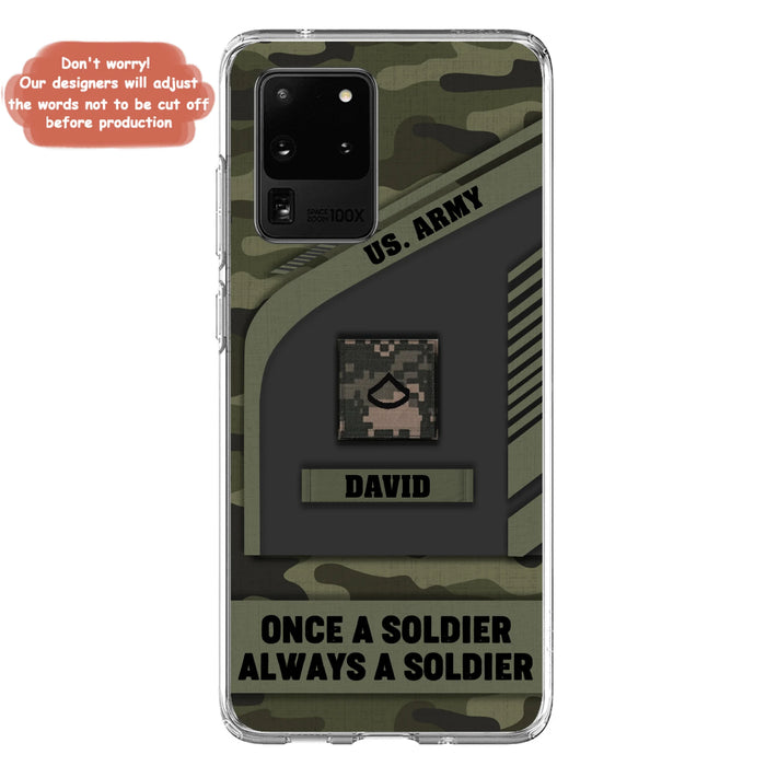 Custom Personalized Veteran Phone Case - Gift Idea For Veteran/Veterans Day - Once A Soldier Always A Soldier - Case for iPhone/Samsung