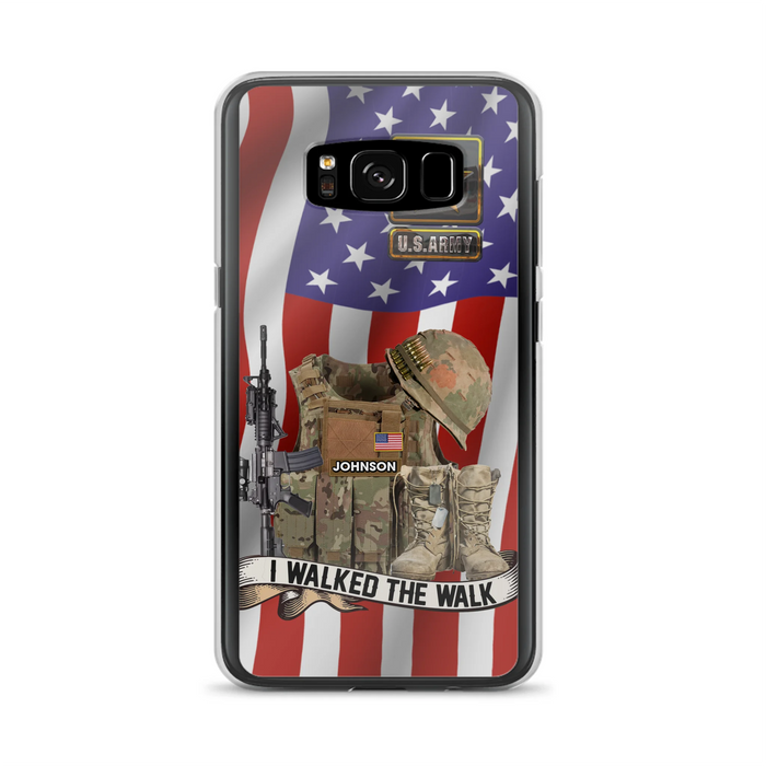 Custom Personalized Veteran US Flag Phone Case - Gift Idea For Veteran - Case For iPhone/ Samsung - I Walked The Walk