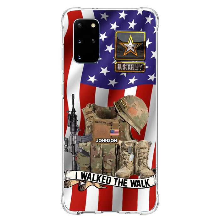Custom Personalized Veteran US Flag Phone Case - Gift Idea For Veteran - Case For iPhone/ Samsung - I Walked The Walk