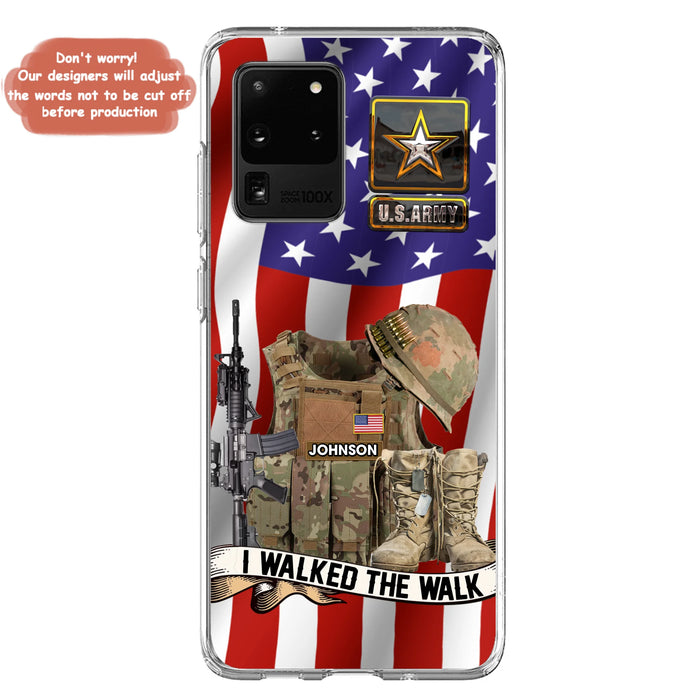 Custom Personalized Veteran US Flag Phone Case - Gift Idea For Veteran - Case For iPhone/ Samsung - I Walked The Walk