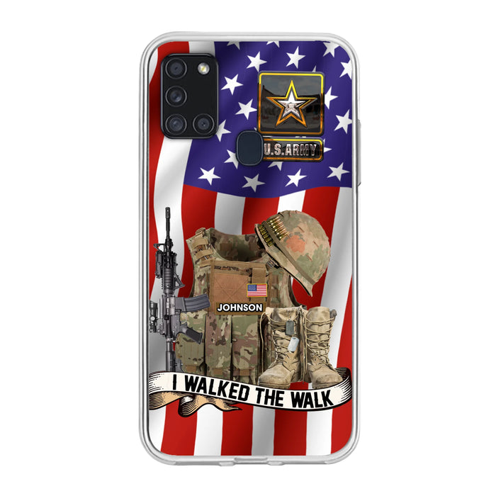 Custom Personalized Veteran US Flag Phone Case - Gift Idea For Veteran - Case For iPhone/ Samsung - I Walked The Walk