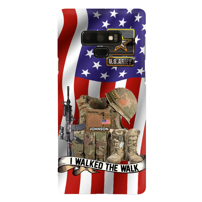 Custom Personalized Veteran US Flag Phone Case - Gift Idea For Veteran - Case For iPhone/ Samsung - I Walked The Walk
