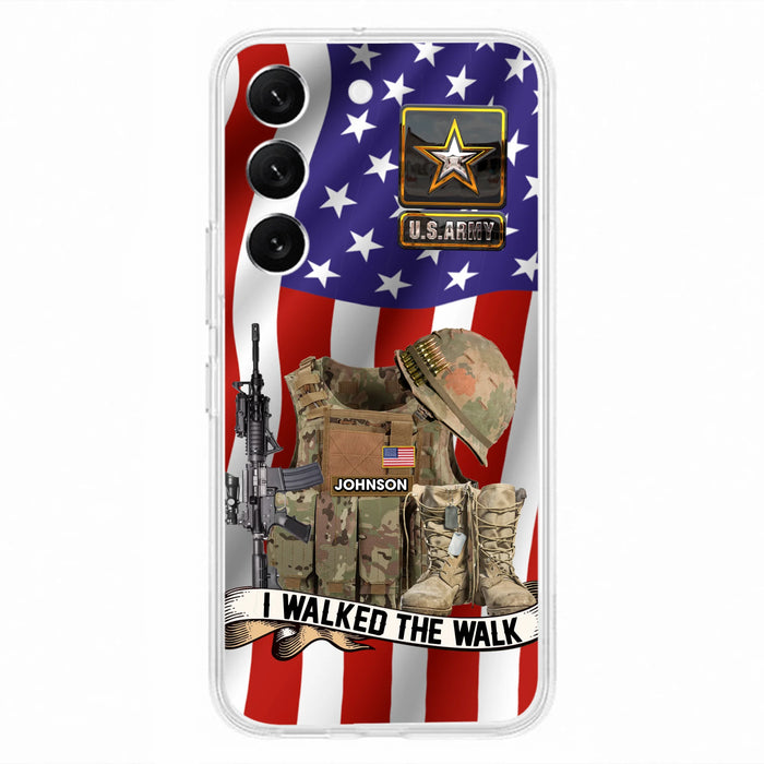 Custom Personalized Veteran US Flag Phone Case - Gift Idea For Veteran - Case For iPhone/ Samsung - I Walked The Walk