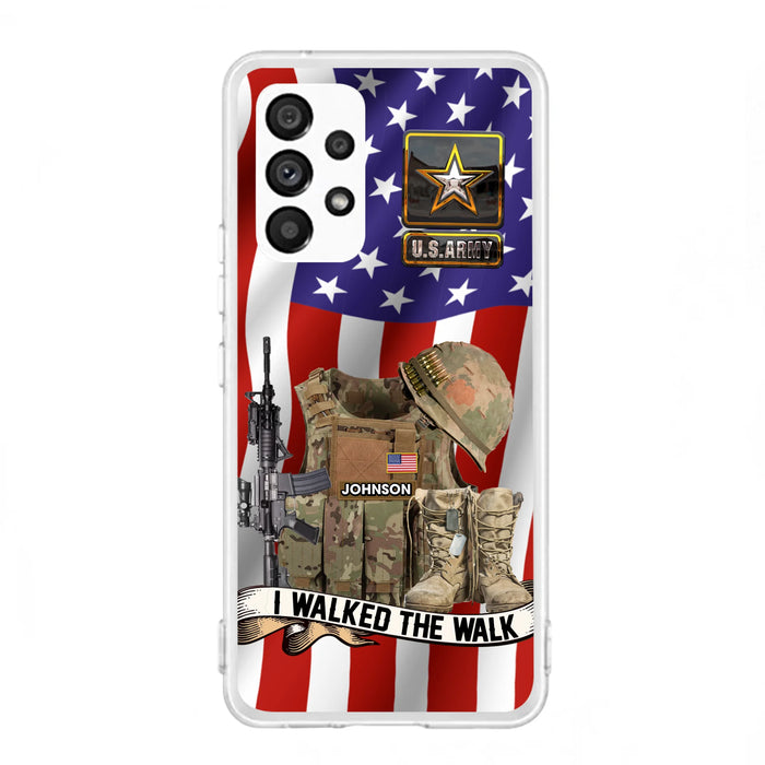 Custom Personalized Veteran US Flag Phone Case - Gift Idea For Veteran - Case For iPhone/ Samsung - I Walked The Walk