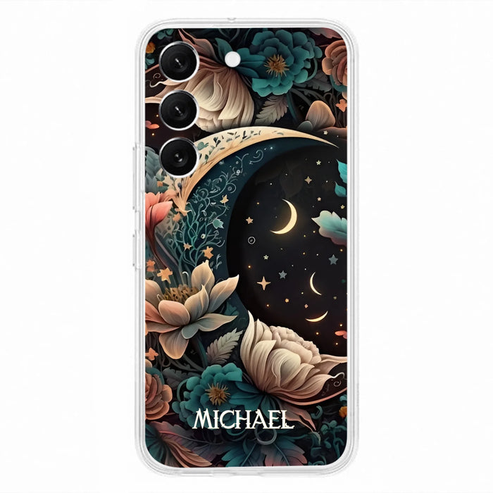 Custom Personalized Cottagecore Floral Sun Moon Stars Phone Case -  Case For iPhone/Samsung