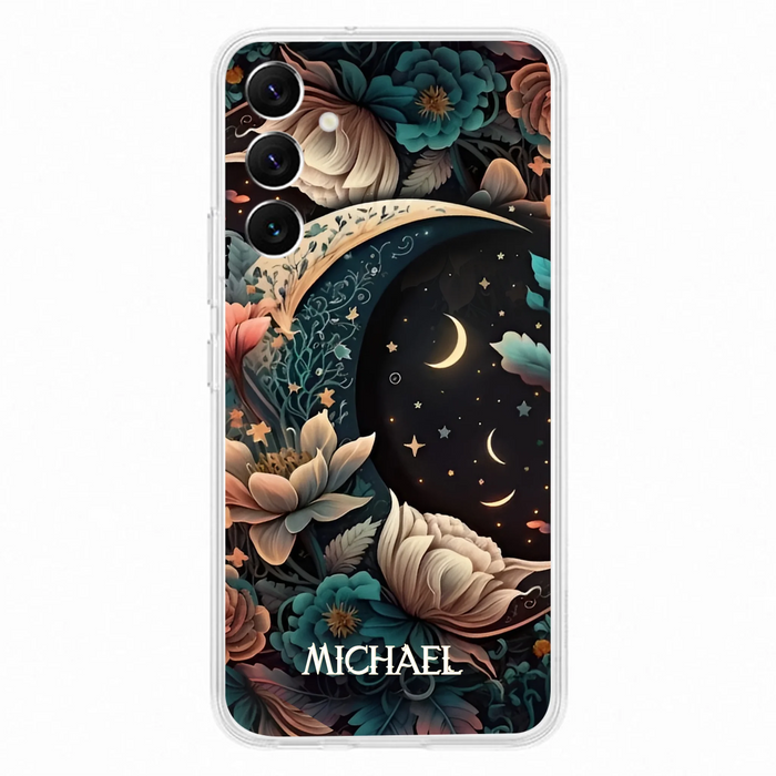Custom Personalized Cottagecore Floral Sun Moon Stars Phone Case -  Case For iPhone/Samsung