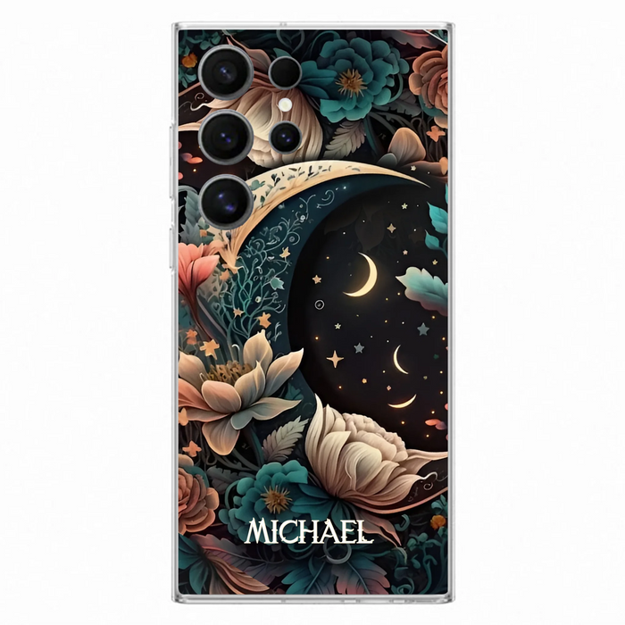 Custom Personalized Cottagecore Floral Sun Moon Stars Phone Case -  Case For iPhone/Samsung