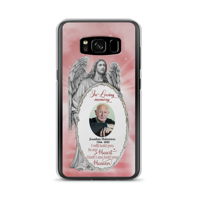 Custom Personalized Jesus Christ Memorial Photo Phone Case - Memorial Gift Idea For Family Member - I Will Hold You in My Heart Until I Can Hold You in Heaven - Case For iPhone/Samsung