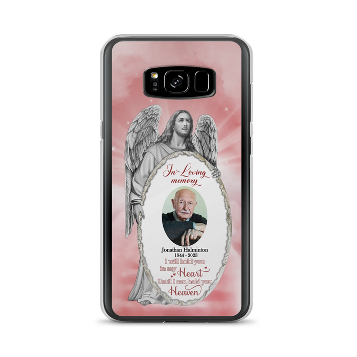 Custom Personalized Jesus Christ Memorial Photo Phone Case - Memorial Gift Idea For Family Member - I Will Hold You in My Heart Until I Can Hold You in Heaven - Case For iPhone/Samsung
