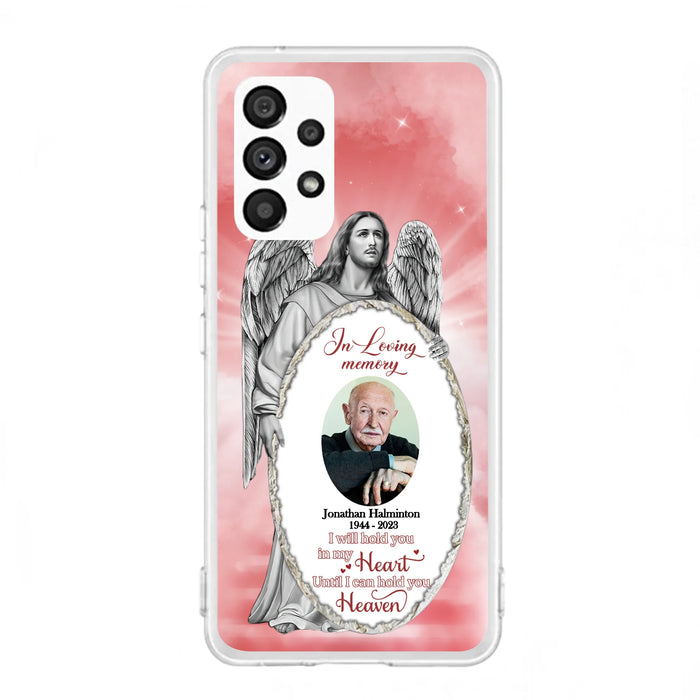Custom Personalized Jesus Christ Memorial Photo Phone Case - Memorial Gift Idea For Family Member - I Will Hold You in My Heart Until I Can Hold You in Heaven - Case For iPhone/Samsung