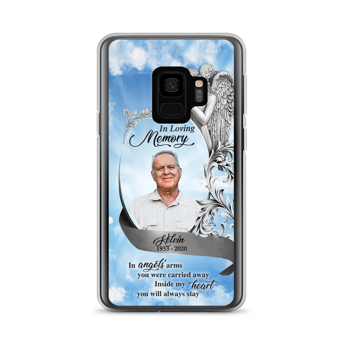 Custom Personalized Memorial Photo Phone Case - Memorial Gift Idea for Family - Inside My Heart You Will Always Stay - Case For iPhone/Samsung