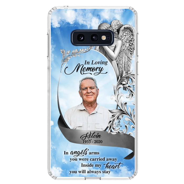 Custom Personalized Memorial Photo Phone Case - Memorial Gift Idea for Family - Inside My Heart You Will Always Stay - Case For iPhone/Samsung